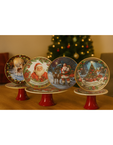 OGGETTISTICA NATALE: vendita online Alzata di Natale in Plastica D29cm, Decoro Natalizio Assortito, Porta Dolci e Torte, La m...