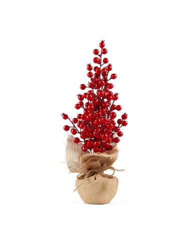 ALBERO DI BACCHE ROSSE H42CM POLISTIROLO/PLASTICA