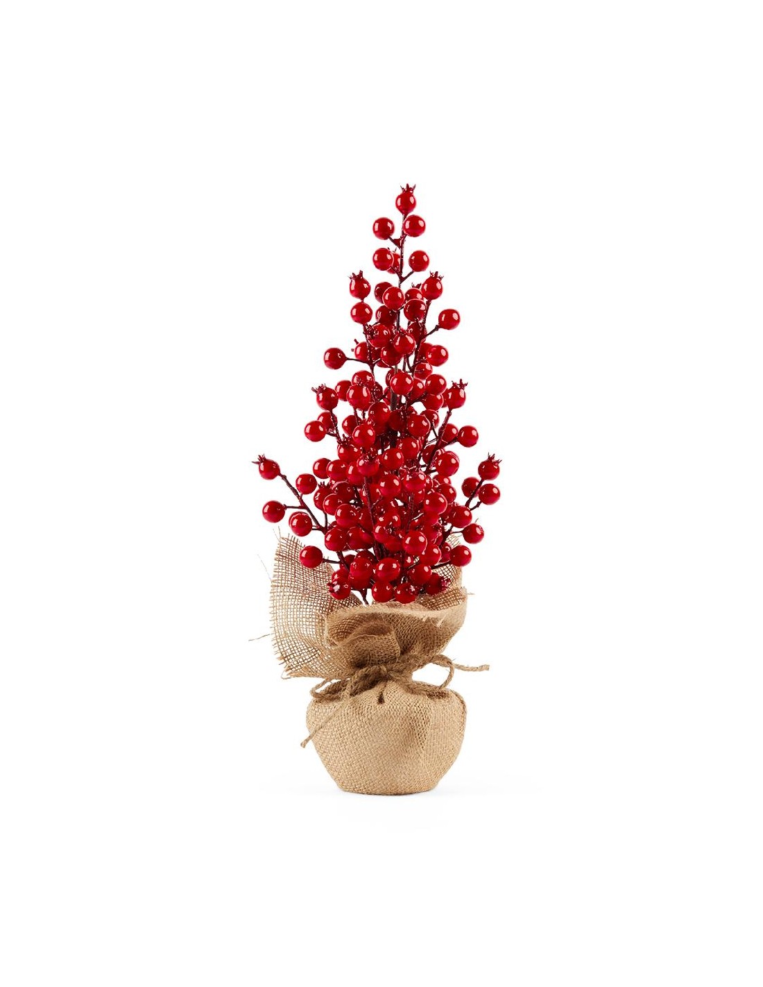 ALBERO DI BACCHE ROSSE H42CM POLISTIROLO/PLASTICA