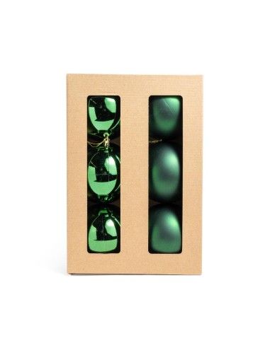 CONF 6 SFERE VERDI 10CM PLASTICA
