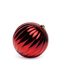 SFERA STRIATA ROSSA LUCIDA 20CM PLASTICA