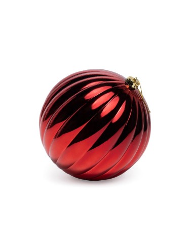 SFERA STRIATA ROSSA LUCIDA 20CM PLASTICA