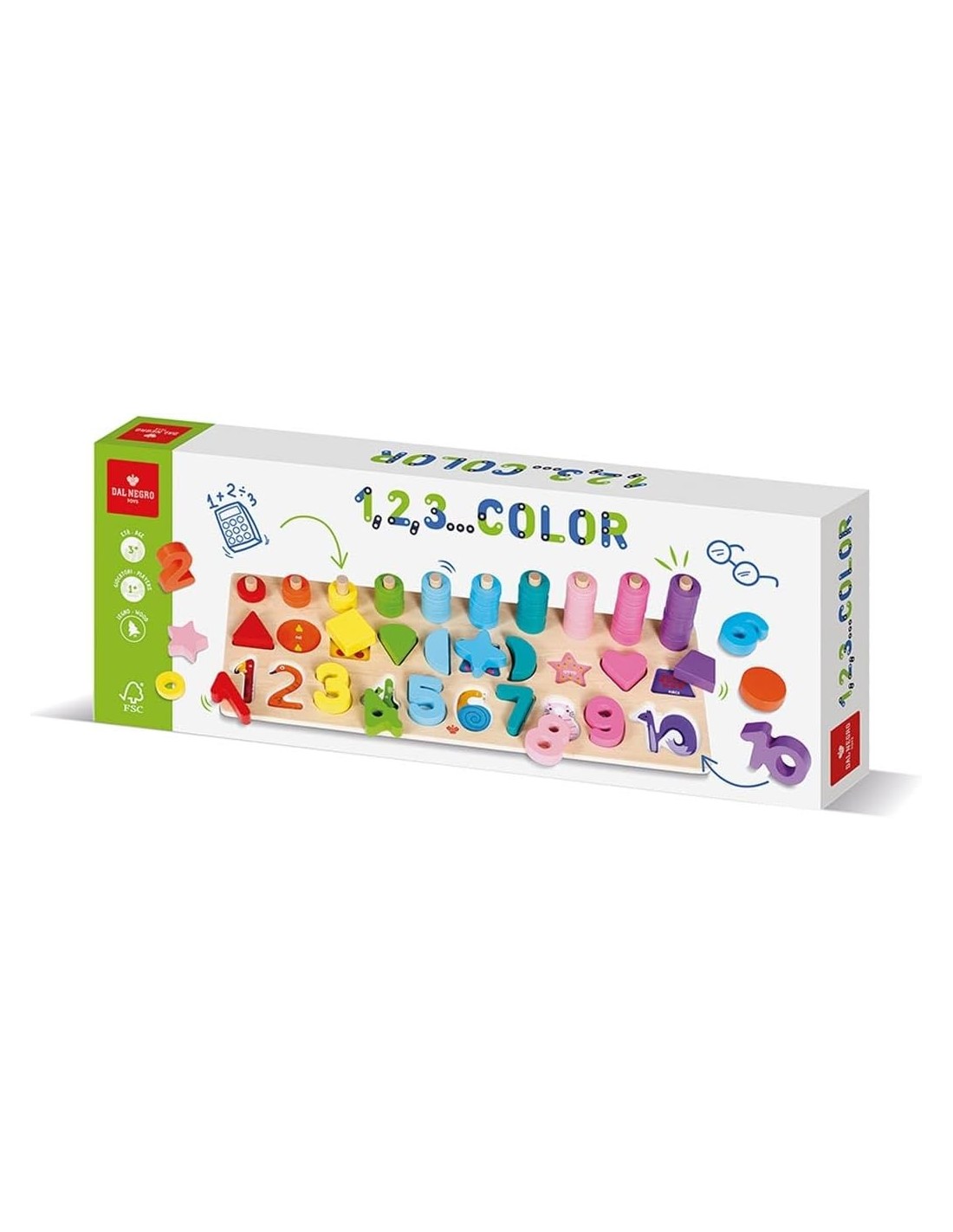 Dal Negro 1 2 3 Color gioco educativo legno bambini | shopincasa.it