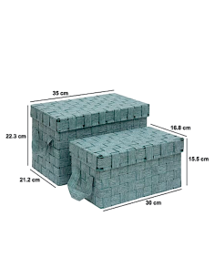 SET 2 CONTENITORI 213343C LISE VERDE POLIESTERE/METALLO
