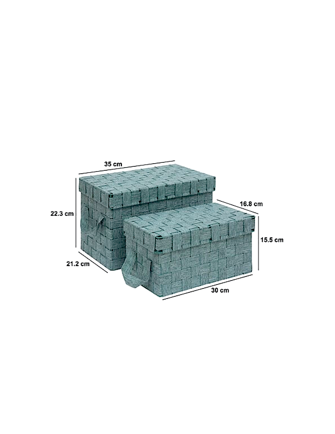 Set 2 Contenitori Lise Verde – Poliestere e Metallo | Shopincasa.it
