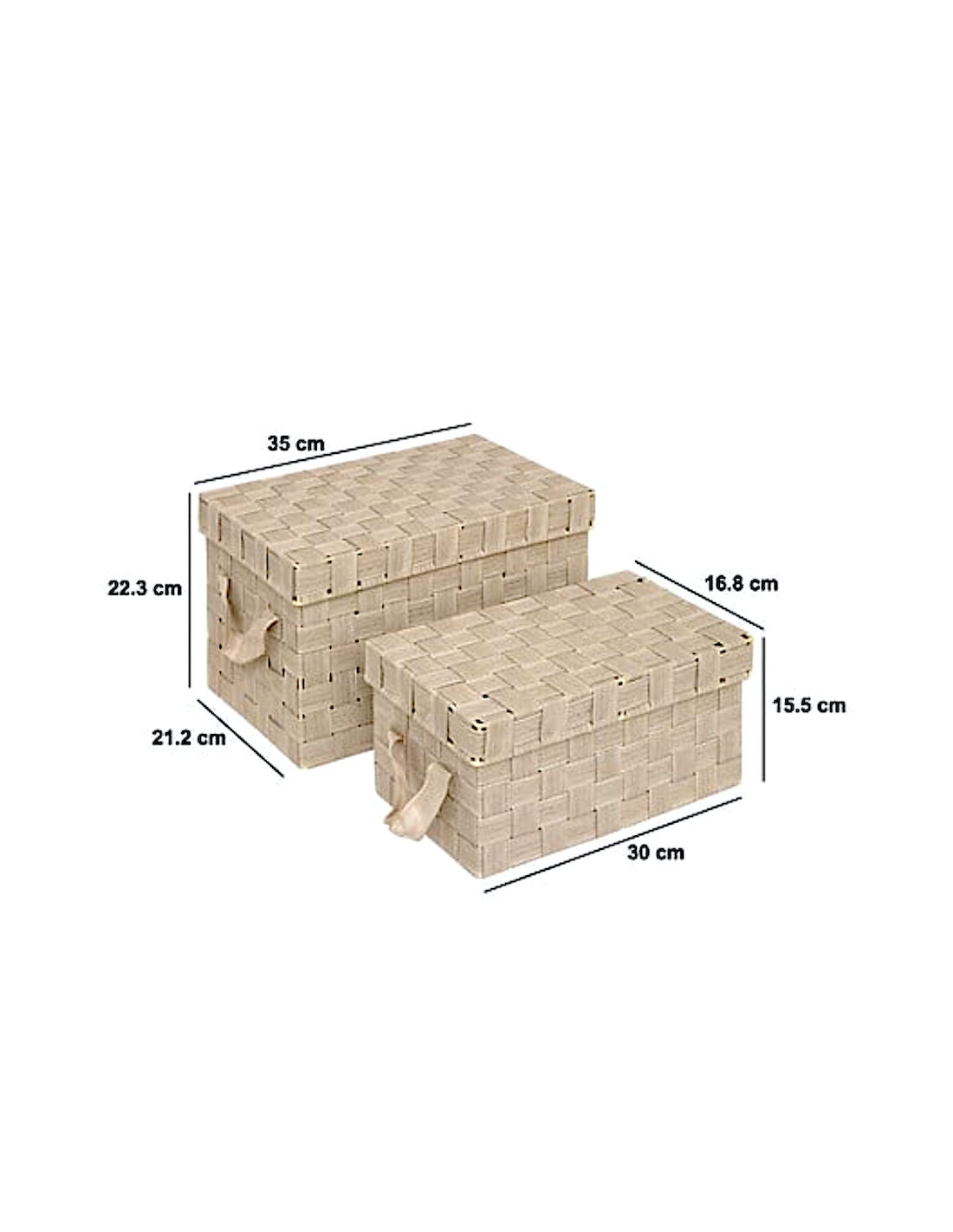 Set 2 Contenitori Lise Beige – Poliestere e Metallo | Shopincasa.it