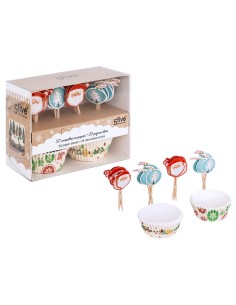 SET 50 PIROTTINI 204675 7CM DEC.NATALIZIO CON STECCHINI