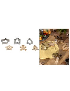 Set di 3 stampini e 3 timbri Natale acciaio inox e legno | shopincasa.it
