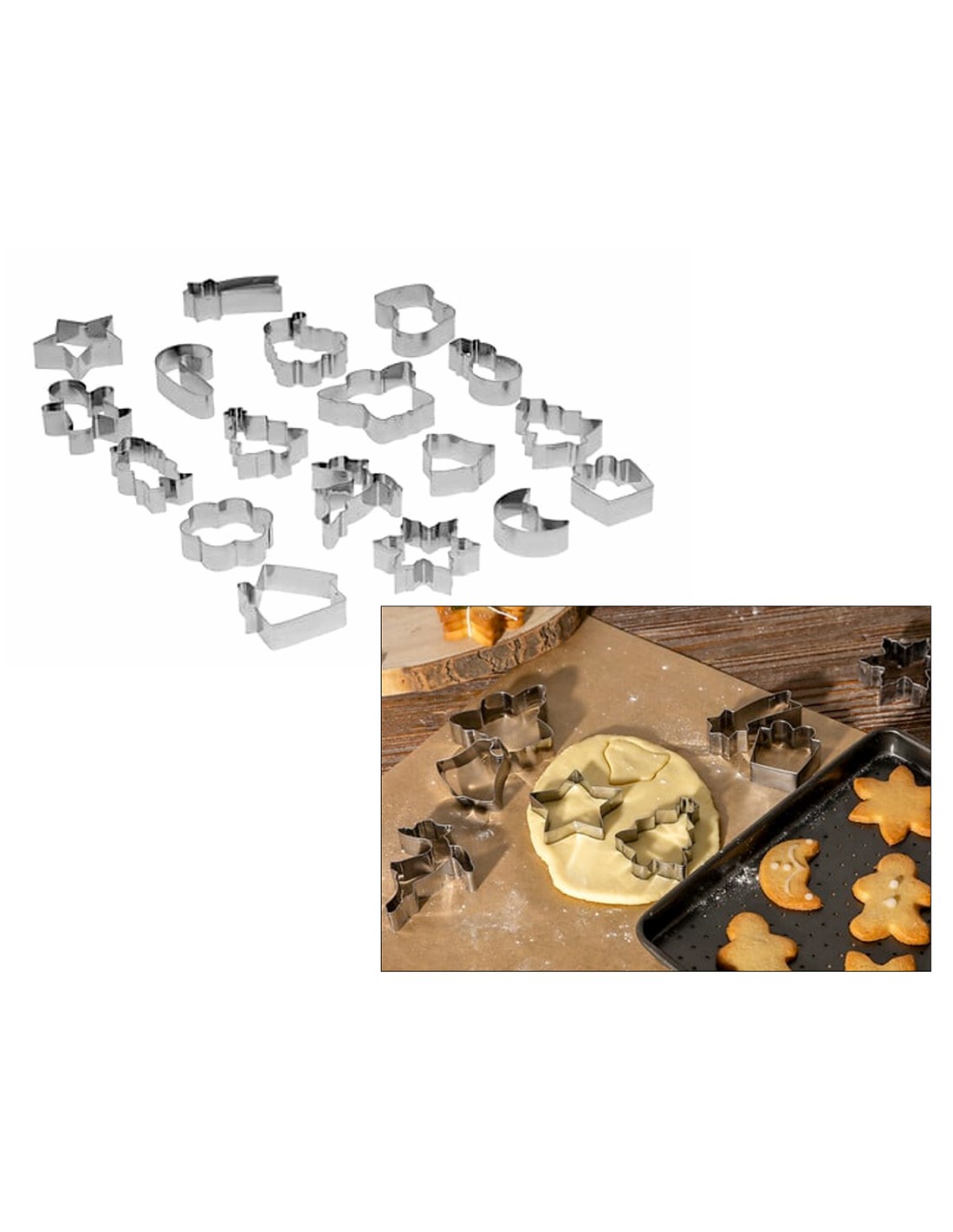 Set di 18 stampini Natale in acciaio inox | shopincasa.it