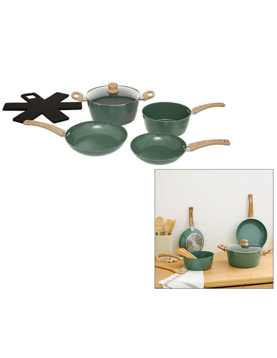 Batteria di pentole in alluminio forgiato 6 pezzi | shopincasa.it