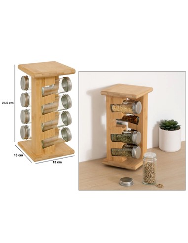 5five – Portaspezie per 8 Barattoli in Bambù | Shopincasa.it