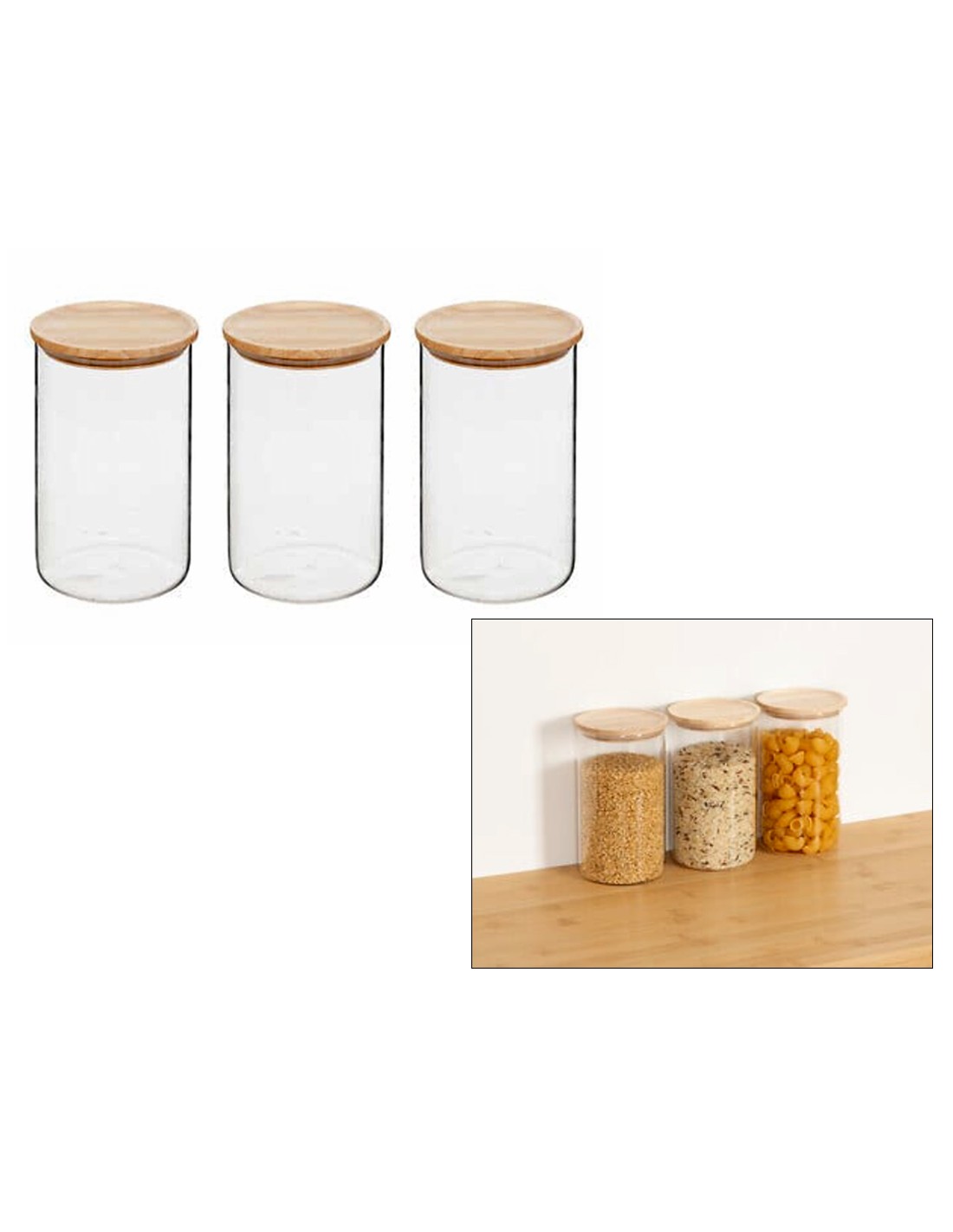 5five Lotto 3 barattoli da 1 L con tappo ermetico | Shopincasa