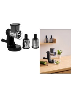 Grattugia con manovella 3 lame Silver Pro nero | Shopincasa