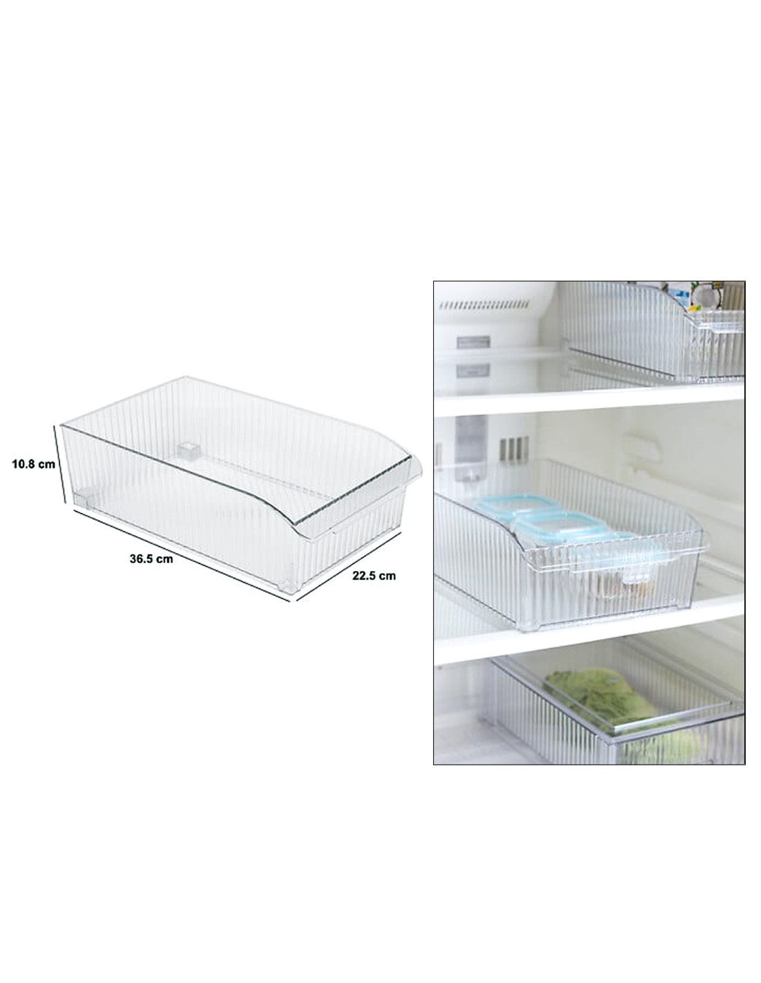 Contenitore con Ruote per Frigorifero – Streaks PET Trasparente | Shopincasa.it