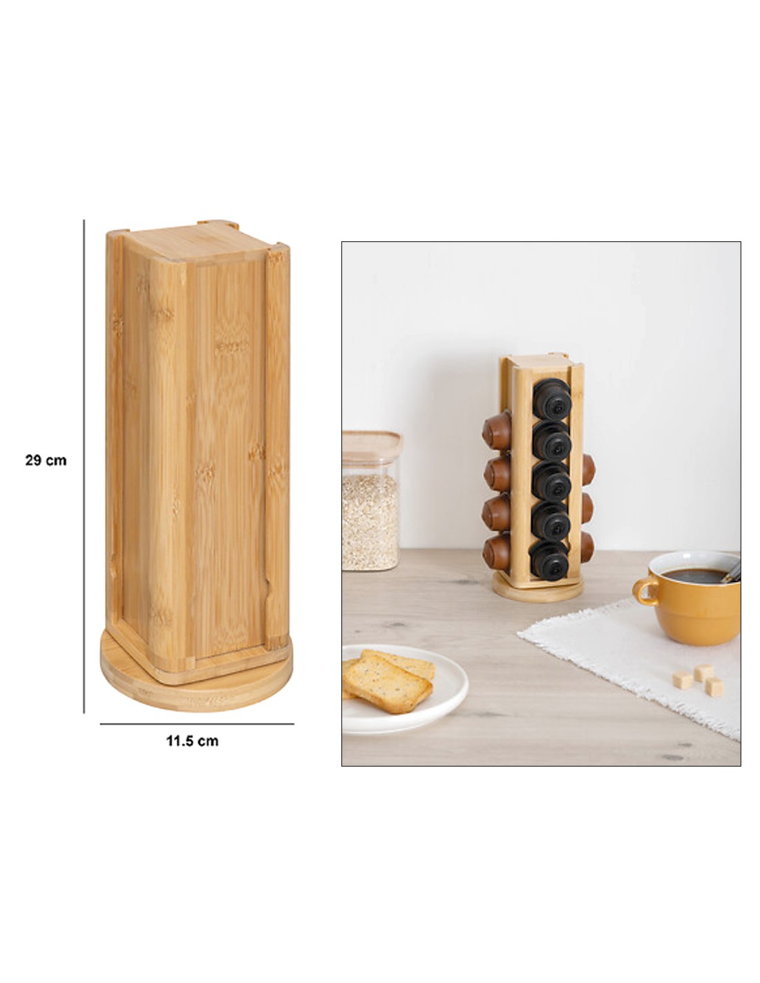 Porta Capsule Rotante Dolce Gusto – 20 Spazi in Bambù | Shopincasa.it