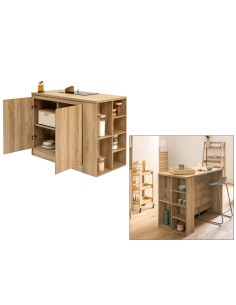 ISOLA CENTRALE 193665 ABANA 120X60CM H90CM LEGNO BEIGE