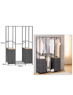 GUARDAROBA 193595 TISSA 6 CASSETTI 116X40CM H176CM MDF/METALLO