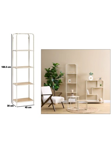 SCAFFALE 193685 CURVY 45X30CM H170CM MDF/METALLO