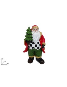 BABBO NATALE 25CM CON DECORO SCACCHI