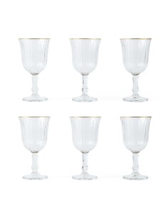 SET 6 CALICI VETRO TRASPARENTE/ORO 295ML