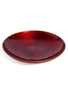 CENTROTAVOLA VETRO ROSSO/ORO 40CM
