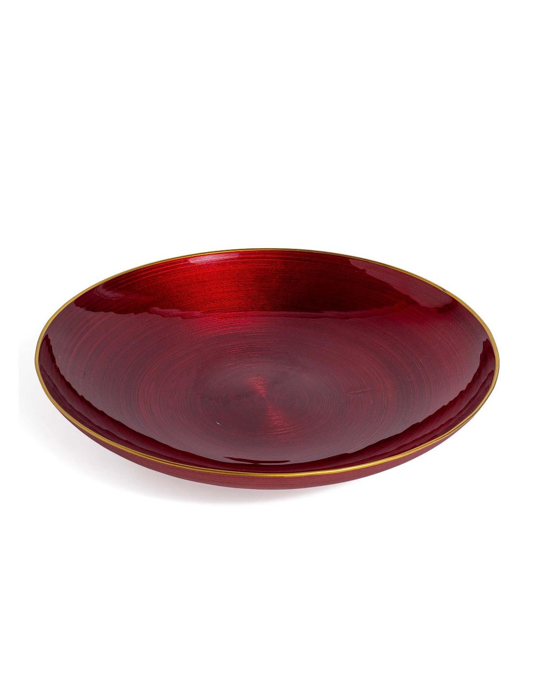 CENTROTAVOLA VETRO ROSSO/ORO 40CM