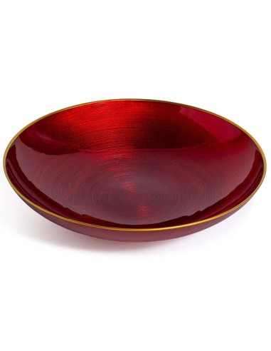 CENTROTAVOLA VETRO ROSSO/ORO 30CM