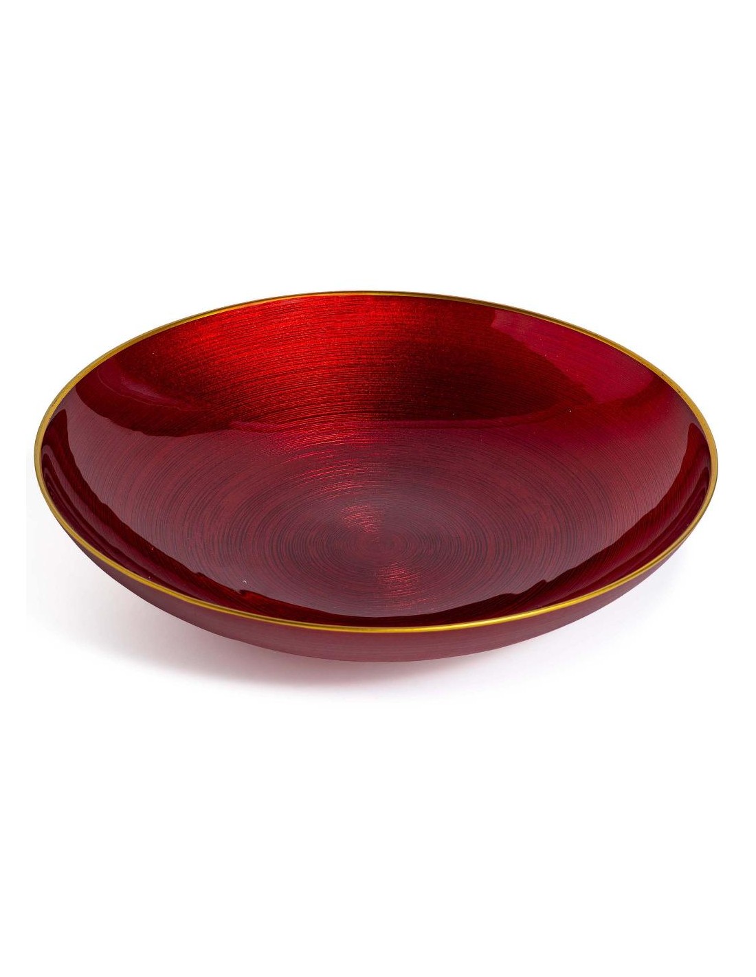 CENTROTAVOLA VETRO ROSSO/ORO 30CM