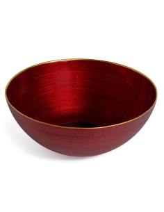 CIOTOLA TONDA VETRO ROSSO/ORO 28CM