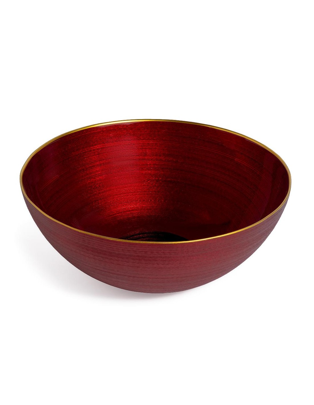 CIOTOLA TONDA VETRO ROSSO/ORO 28CM