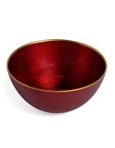 CIOTOLA TONDA VETRO ROSSO/ORO 21CM