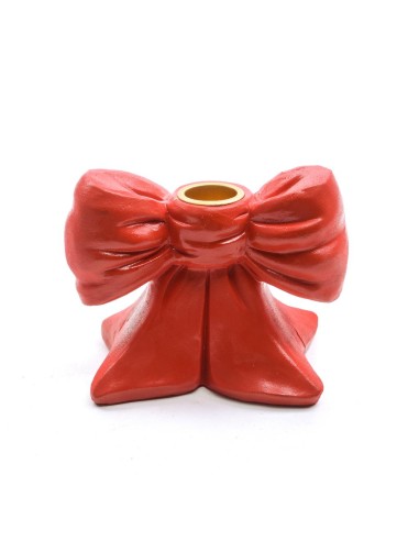 PORTACANDELA FIOCCO ROSSO 12,5X8X9CM POLIRESINA