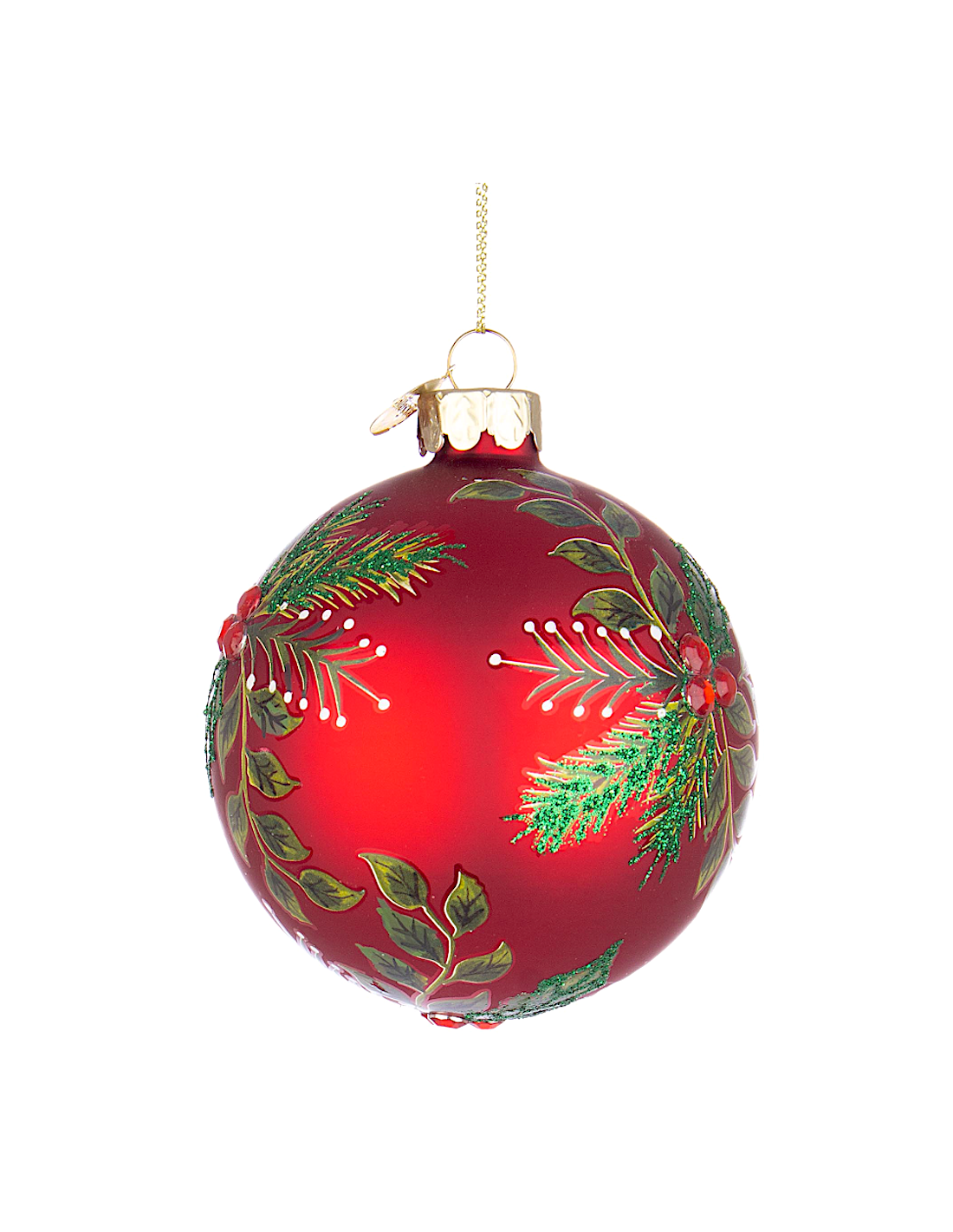 SFERA LEAFAGE 8CM VETRO ROSSO