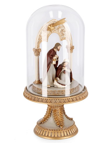 OGGETTISTICA NATALE: vendita online Campana Karolyn Natività 3 figure in poliresina Ø14x29h, decorazione natalizia elegante i...