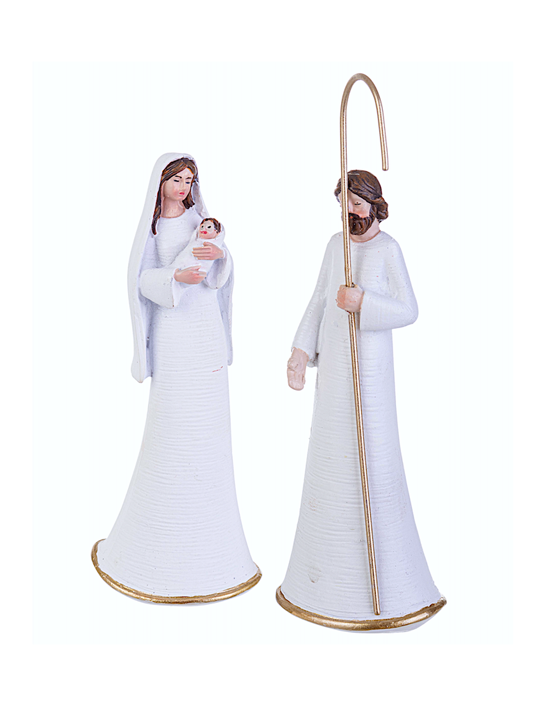 OGGETTISTICA NATALE: vendita online Natività Celine bianca H13cm in poliresina, statuina Sacra Famiglia elegante, presepe nat...
