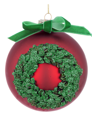 SFERE E PENDAGLI: vendita online Sfera di Natale Corona Vetro 10cm – La Magia di Natale a casa tua in offerta