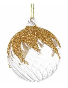 SFERE E PENDAGLI: vendita online Sfera di Natale Vortex Vetro 8cm Trasparente – La Magia di Natale a casa tua in offerta