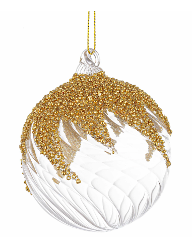 SFERE E PENDAGLI: vendita online Sfera di Natale Vortex Vetro 8cm Trasparente – La Magia di Natale a casa tua in offerta