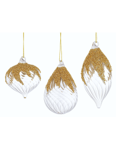 SFERE E PENDAGLI: vendita online Pendaglio Vortex trasparente in vetro assortito, decorazioni natalizie eleganti, addobbi lum...