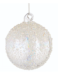 SFERE E PENDAGLI: vendita online Sfera di Natale Wink Vetro 8cm Trasparente – La Magia di Natale a casa tua in offerta