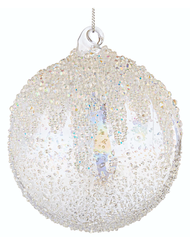 SFERE E PENDAGLI: vendita online Sfera di Natale Wink Vetro 10cm Trasparente – La Magia di Natale a casa tua in offerta