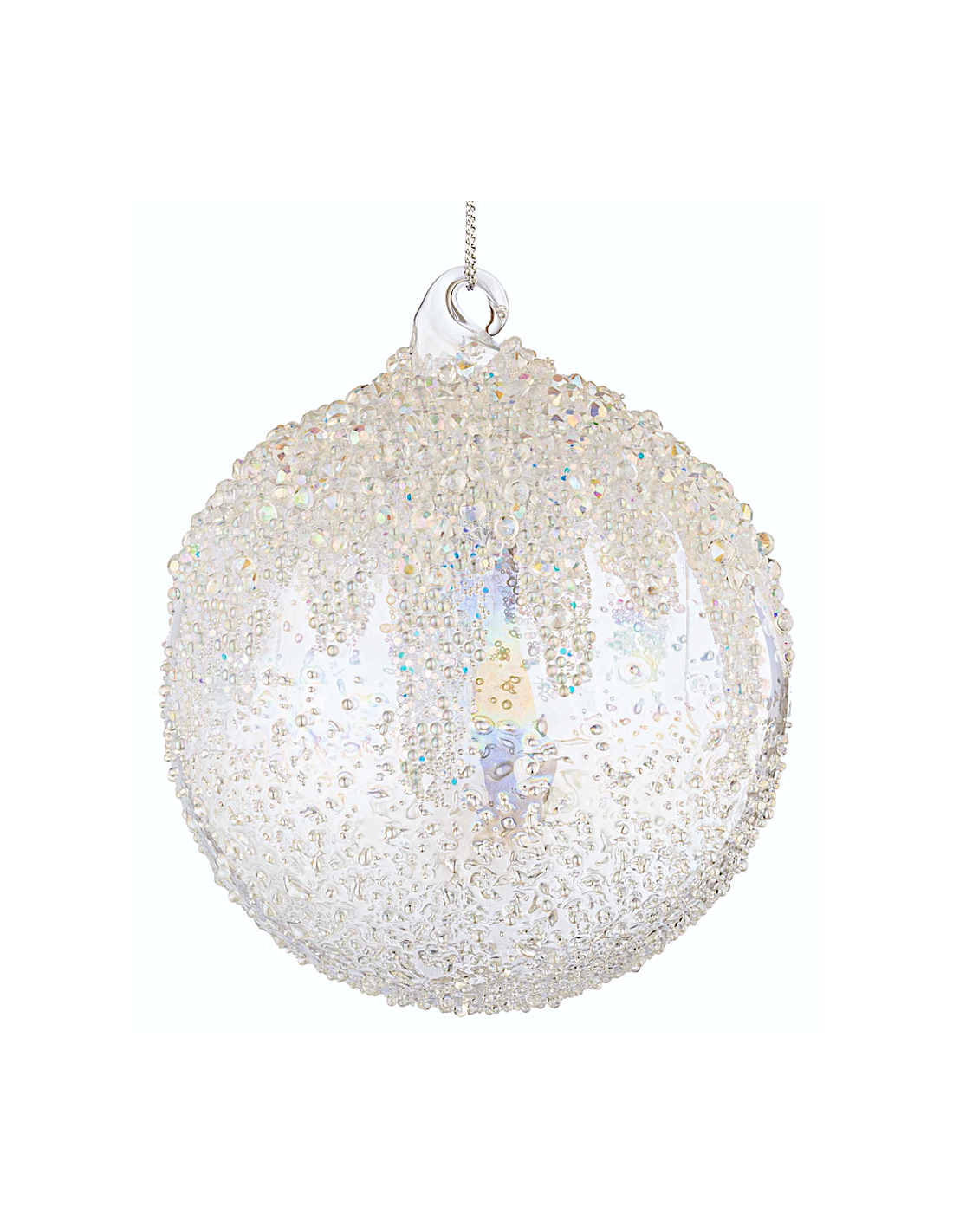 SFERE E PENDAGLI: vendita online Sfera di Natale Wink Vetro 10cm Trasparente – La Magia di Natale a casa tua in offerta