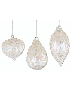 SFERE E PENDAGLI: vendita online Pendaglio Wink trasparente in vetro assortito, decorazioni natalizie eleganti, addobbi lumin...