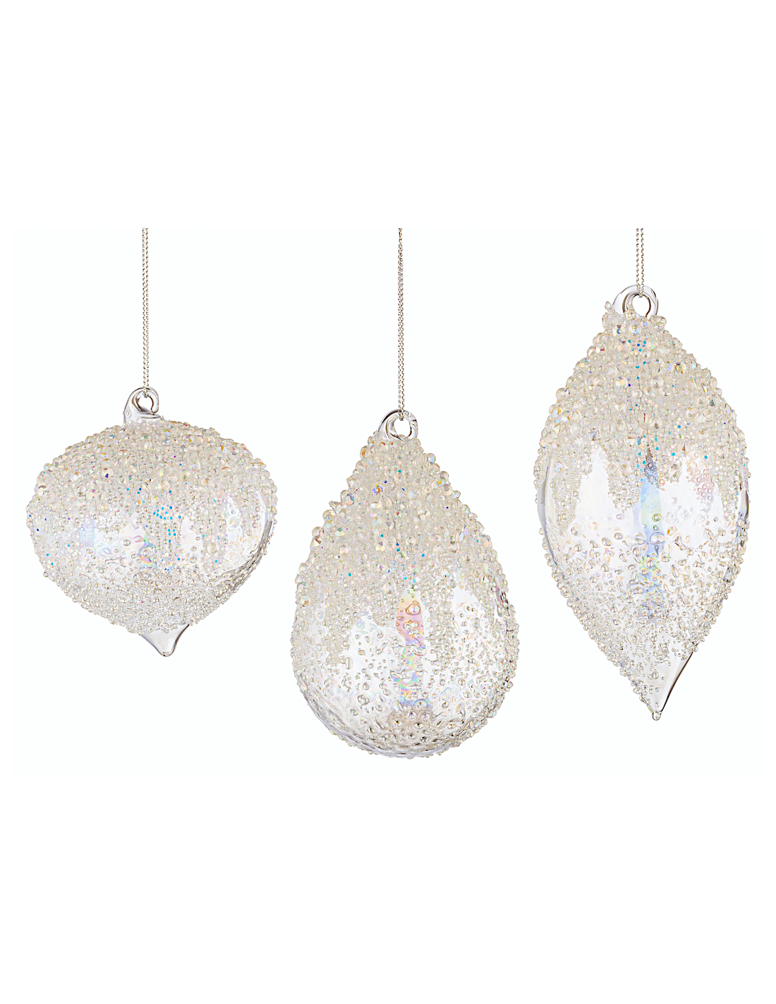 SFERE E PENDAGLI: vendita online Pendaglio Wink trasparente in vetro assortito, decorazioni natalizie eleganti, addobbi lumin...