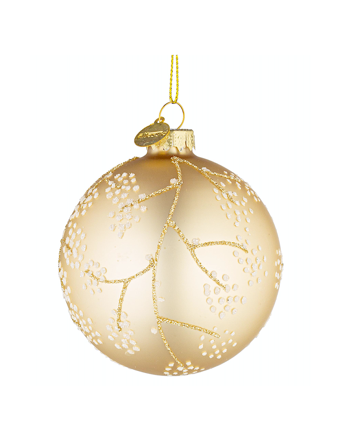 SFERE E PENDAGLI: vendita online Sfera di Natale Floral Vetro 8cm Champagne – La Magia di Natale a casa tua in offerta