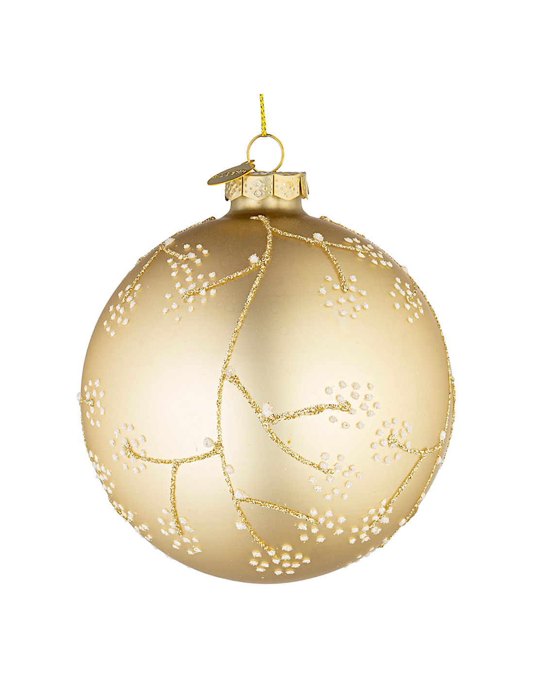 SFERE E PENDAGLI: vendita online Sfera di Natale Floral Vetro 10cm Champagne – La Magia di Natale a casa tua in offerta