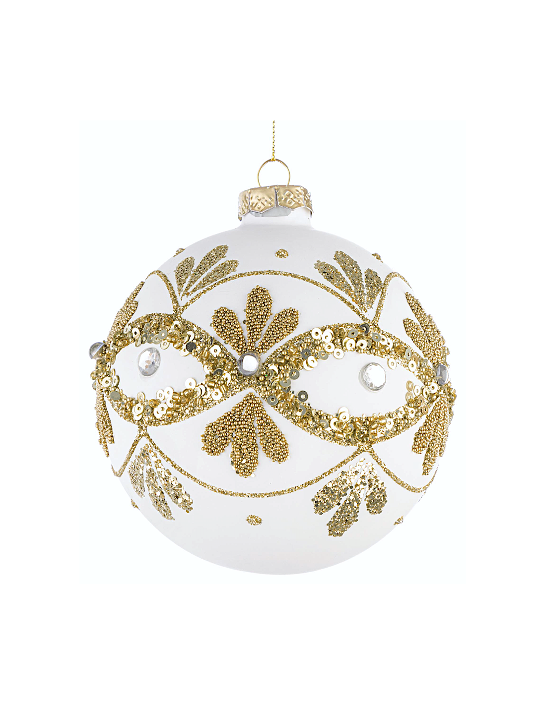 SFERE E PENDAGLI: vendita online Sfera di Natale Garish Vetro 10cm Bianco – La Magia di Natale a casa tua in offerta