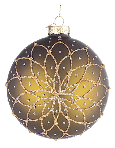 SFERE E PENDAGLI: vendita online Sfera di Natale Florid Vetro 10cm Verde Scuro – La Magia di Natale a casa tua in offerta