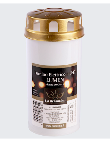 LUMINO VOTIVO BIANCO H13,5CM ELETTRICO A LED