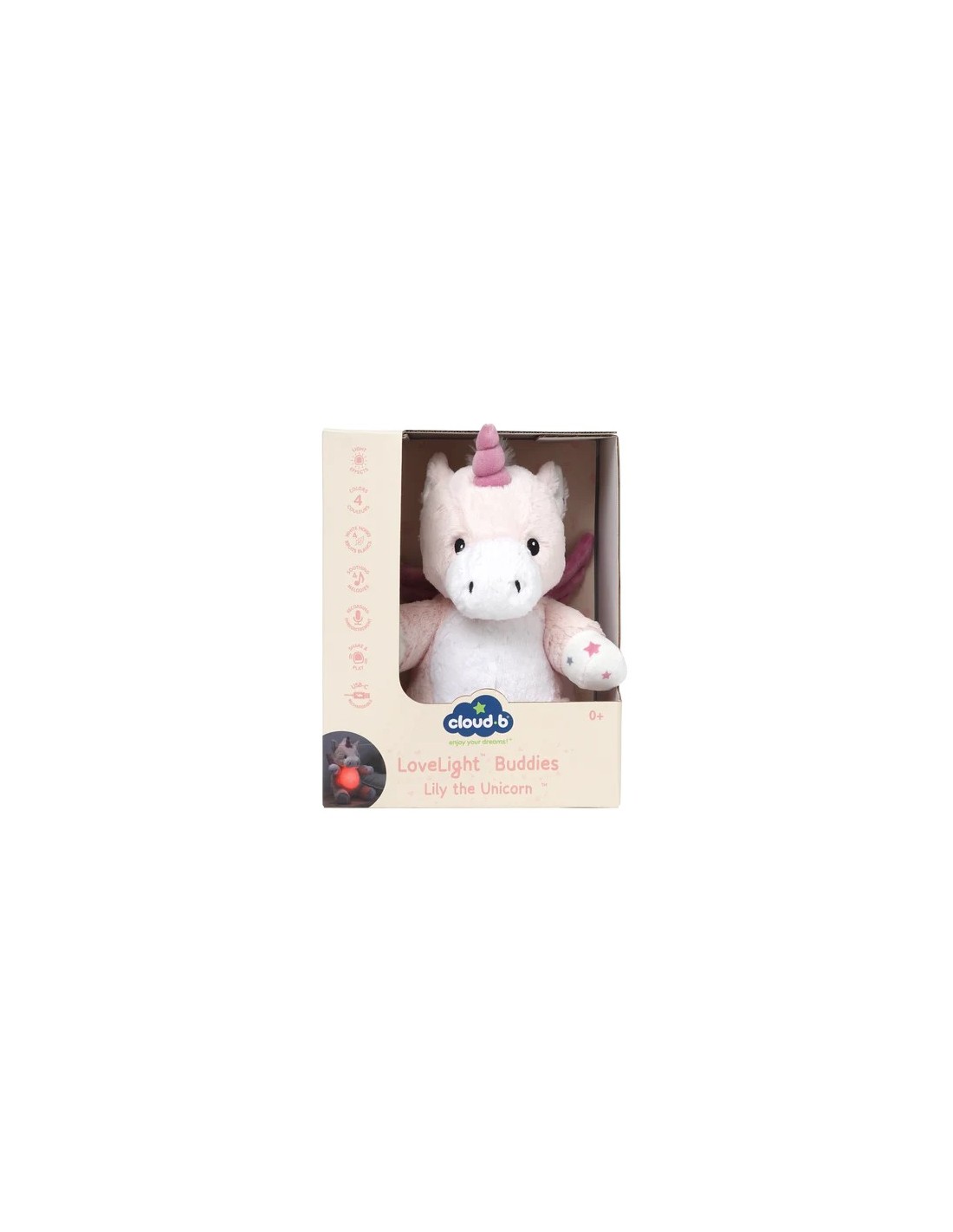 Cloud B Lily Unicorno Rosa luce notturna peluche bambini | shopincasa.it